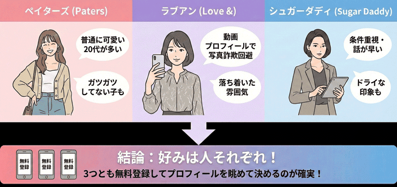 自分に合うパパ活アプリ選び