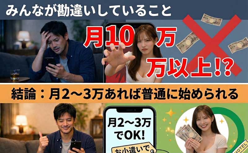 パパ活は月2〜3万あれば普通に始められる
