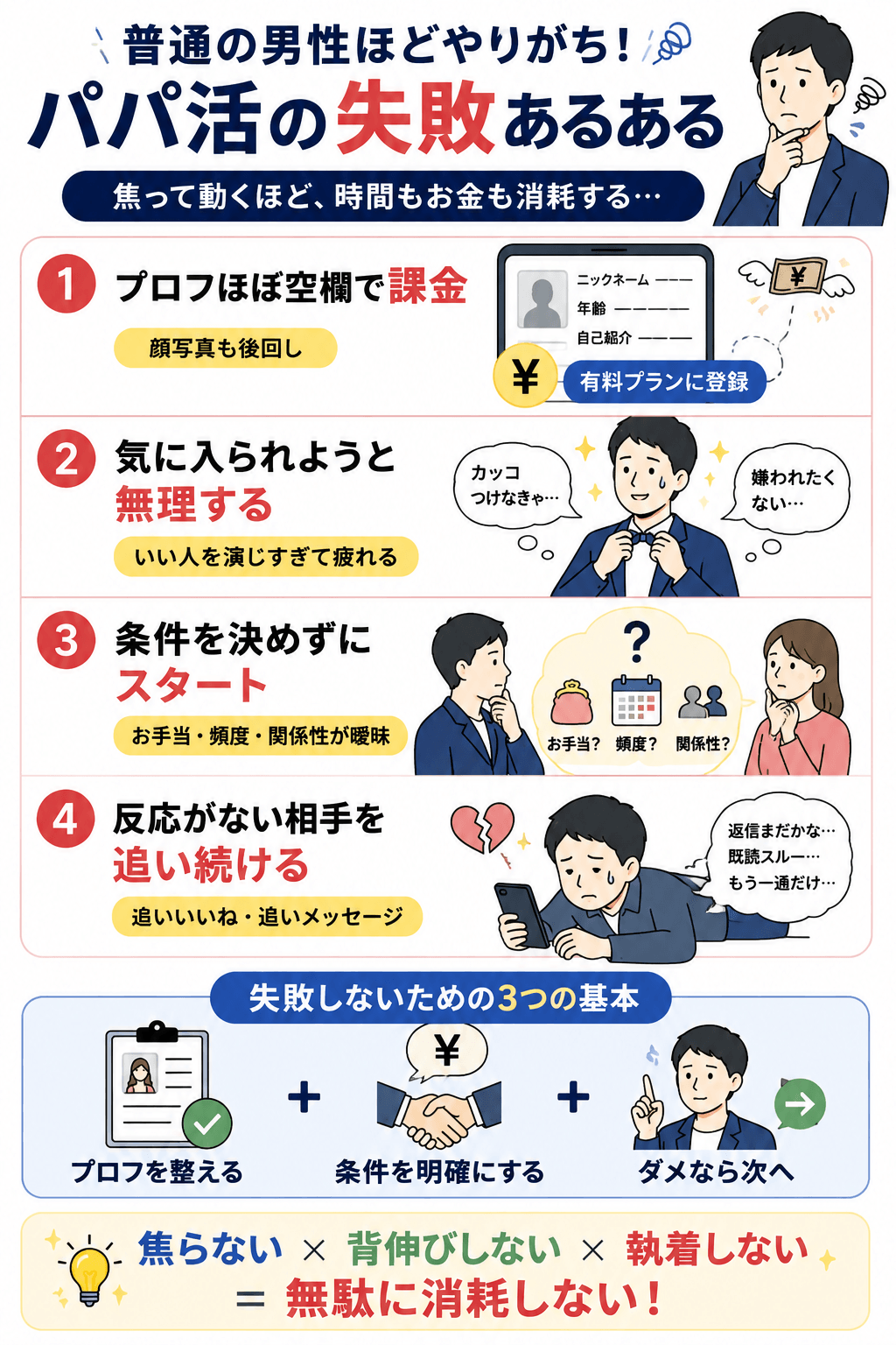 普通の男性がやりがちな失敗あるある
